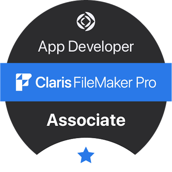 Claris FileMaker Pro Associate Certification Badge